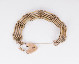 Braccialetto antico a cancelletto in oro 9k, Inghilterra anni 20