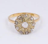 Anello antico a toppa in oro 18K con rosette di diamante, primi del '900 - Antichità Galliera
