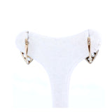 Liberty earrings in 14k gold and silver with diamond roses, early 1900s