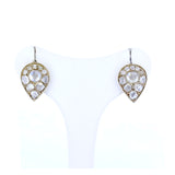 Liberty earrings in 14k gold and silver with diamond roses, early 1900s