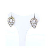 Liberty earrings in 14k gold and silver with diamond roses, early 1900s