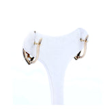 Liberty earrings in 14k gold and silver with diamond roses, early 1900s