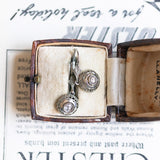 Boucles d'oreilles anciennes en or blanc 18 carats avec diamants, années 1930