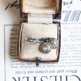 Boucles d'oreilles anciennes en or blanc 18 carats avec diamants, années 1930