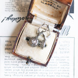 Boucles d'oreilles anciennes en or blanc 18 carats avec diamants, années 1930