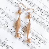 Orecchini antichi in oro 14K con diamanti, anni '40