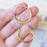 Orecchini a cerchio vintage in oro 18K, anni '70