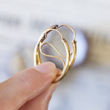 Orecchini a cerchio vintage in oro 18K, anni '70
