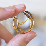 Orecchini a cerchio vintage in oro 18K, anni '70