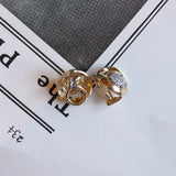 Orecchini vintage in oro 14K con diamanti, anni '50/'60