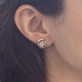 Orecchini vintage in oro 14K con diamanti, anni '50/'60