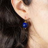 Orecchini vintage in oro 18K con lapislazzuli, anni '70