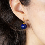 Orecchini vintage in oro 18K con lapislazzuli, anni '70
