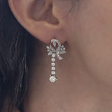 Orecchini vintage in oro bianco 18K con diamanti (oltre 1.20ctw ca.), anni '60/'70