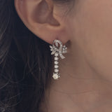 Orecchini vintage in oro bianco 18K con diamanti (oltre 1.20ctw ca.), anni '60/'70