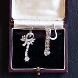 Orecchini vintage in oro bianco 18K con diamanti (oltre 1.20ctw ca.), anni '60/'70