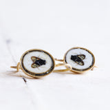 Orecchini vintage in oro 14K con mosaici, anni '50