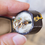 Orecchini in oro 18K con smeraldi, anni '40/'50