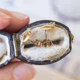 Orecchini in oro 18K con smeraldi, anni '40/'50