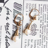 Orecchini vintage in oro 18K con perle, anni '50
