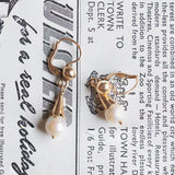 Orecchini vintage in oro 18K con perle, anni '50