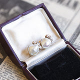 Boucles d'oreilles anciennes en or 18 carats avec perles scaramazze et diamants, début des années 1900