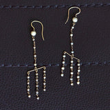 Orecchini vintage in oro 18K con perline, anni '70