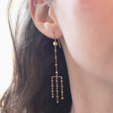 Orecchini vintage in oro 18K con perline, anni '70