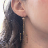 Orecchini vintage in oro 18K con perline, anni '70
