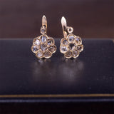 Orecchini antichi in oro 14K e rosette di diamante, primi del '900 - Antichità Galliera