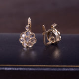 Orecchini antichi in oro 14K e rosette di diamante, primi del '900 - Antichità Galliera