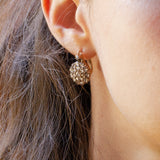 Boucles d'oreilles anciennes en or 18 carats avec diamants, début des années 1900