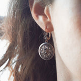 Orecchini antichi in oro 18K e argento con rosette di diamante, primi del Novecento - Antichità Galliera