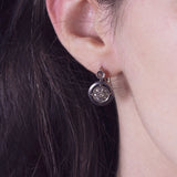 Orecchini a toppa antichi in oro 9K e argento con rosette di diamante, primi del '900 - Antichità Galliera