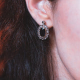 Orecchini antichi in oro 18K con zaffiri e rosette di diamante, anni '40 - Antichità Galliera