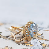 Orecchini vintage in oro 18K con spinello azzurro, anni '70
