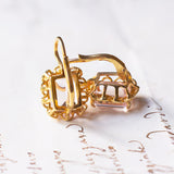 Orecchini in oro 18K con zaffiri rosa sintetici, anni '60