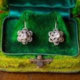 Orecchini antichi in oro bianco 18K con zirconi, anni '30/'40 - Antichità Galliera