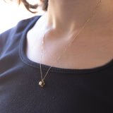 Collana punto luce in oro giallo 18K con diamante di taglio vecchia Europa da 0.48ct