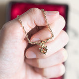 Collana vintage in oro 8K con granati, anni '50