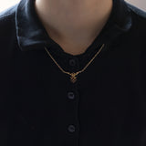Collana vintage in oro 8K con granati, anni '50