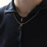 Collana vintage in oro 8K con granati, anni '50