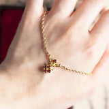 Collana vintage in oro 8K con granati, anni '50