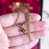 Collana vintage in oro 8K con granati, anni '50