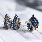 Vintage 14K gold ring with sapphires and diamonds, 1970s