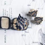 Vintage 14K gold ring with sapphires and diamonds, 1970s