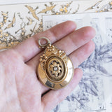 Pendente antico in oro 14K con diamante di taglio vecchia miniera, seconda metà dell'800 (1851-1900)