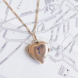 Pendentif photo ancien en or 9 carats avec rubis et saphir, début des années 1900