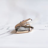 Pendentif photo ancien en or 9 carats avec rubis et saphir, début des années 1900