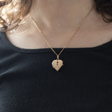 Pendentif photo ancien en or 9 carats avec rubis et saphir, début des années 1900